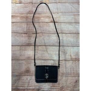 Croft & Barrow Black Floral Pattern Crossbody Bag NWOT